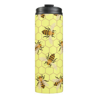 Bees pattern thermal tumbler