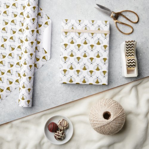 bees pattern wrapping paper