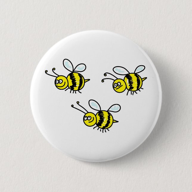 bees pinback button (Front)
