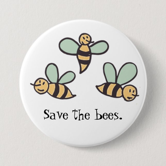 Bees Pinback Button (Front)