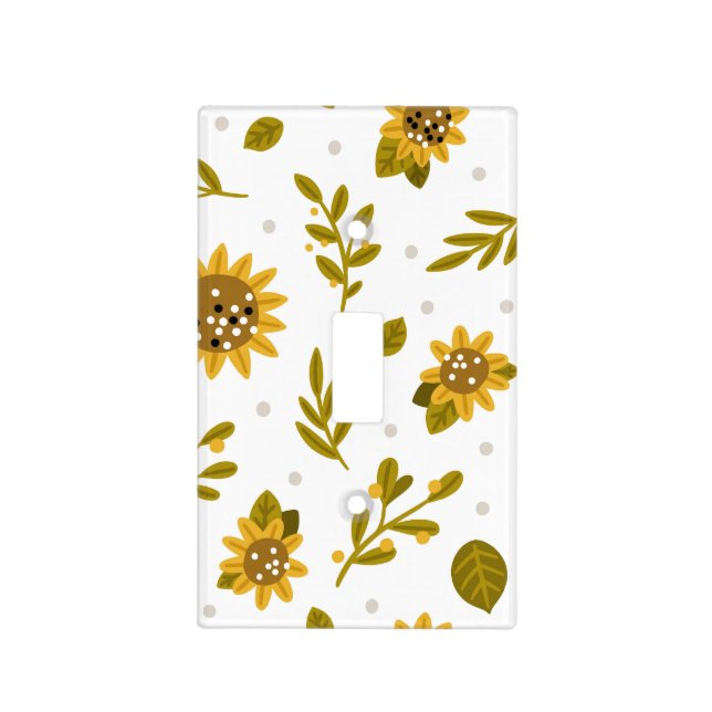 Bees Sunflower Yellow Nursery | Cute Light Switch  Cover (Front)