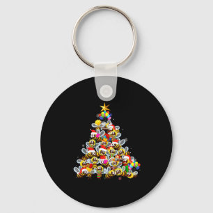 Bees Tree Christmas Sweater Xmas For Bees Lover Keychain