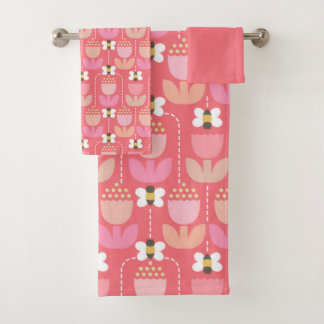 Bees & Tulips Bath Towel Set