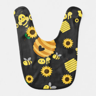 Bees with beehives and sunflower T-Shirt Baby Bib