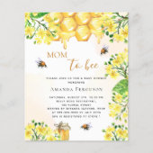 Bees yellow florals budget baby shower invitation (Front)