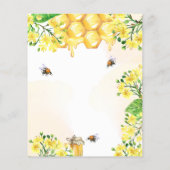 Bees yellow florals budget baby shower invitation (Back)