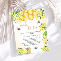 Bees yellow florals budget baby shower invitation