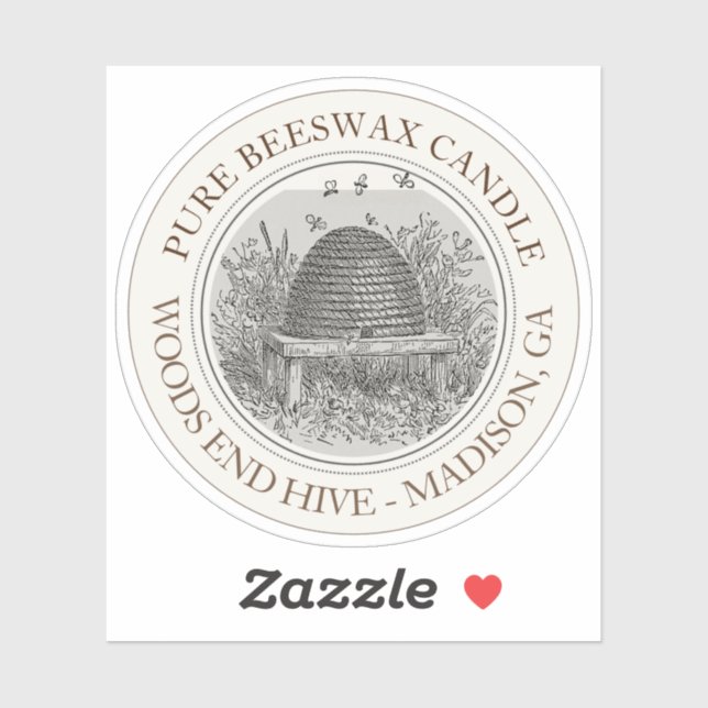 Beeswax Candle Label with Skep (Sheet)