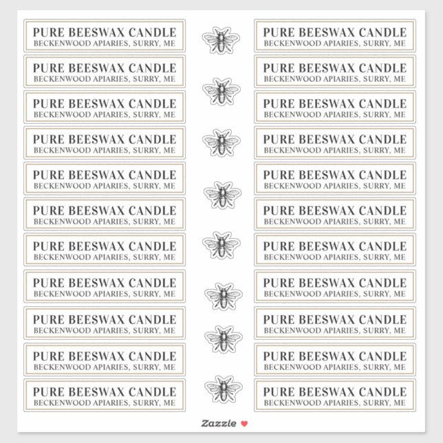 Beeswax Candle matte white or glossy transparent Sticker (Sheet)