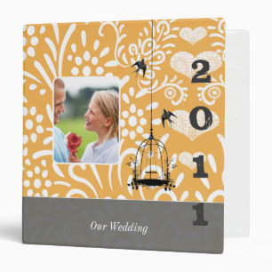 Beeswax & Gray Bird Cage Your Photo Wedding Binder