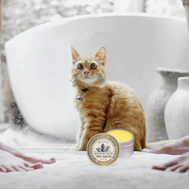 Beeswax Heel Butter Label Lavender Flower Gold (Creator Uploaded)