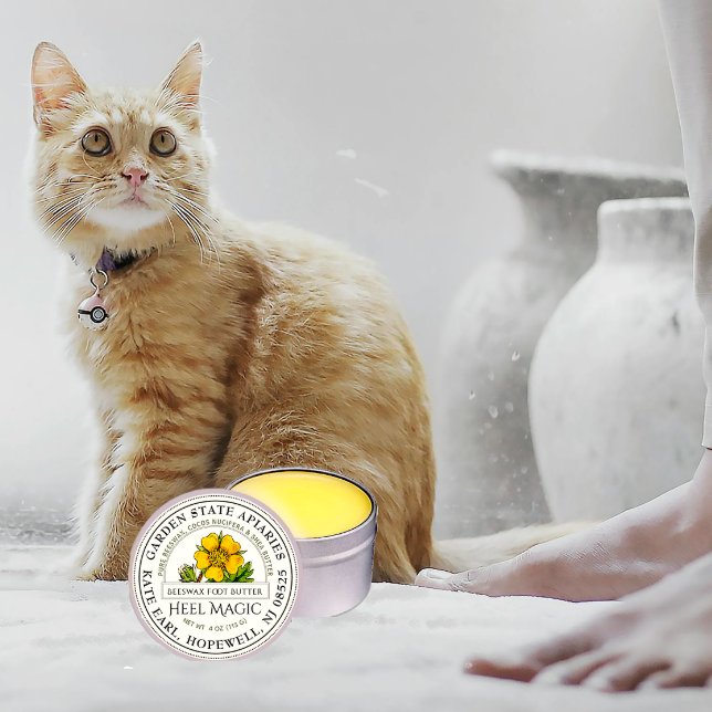 Beeswax Heel Butter Vintage Yellow Flower Label (Creator Uploaded)