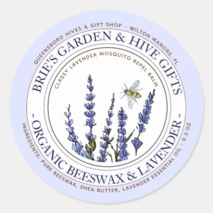 Beeswax Lavender Mosquito Repellant Lotion Bar Classic Round Sticker