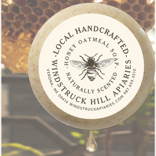 Beeswax Soap Label Honeybee Natural Honey Scent 