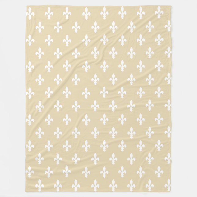 Beeswax Victorian Fleur de Lys Fleece Blanket (Front)