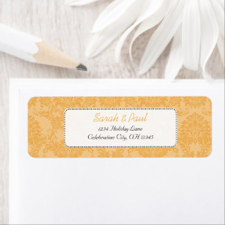 Beeswax Vintage Damask Return Address Label