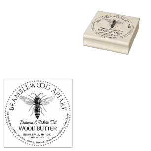 Beeswax Wood Butter with Vintage Queen Honeybee Rubber Stamp