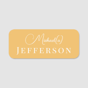 Beeswax Yellow Handwritten Stylish Professional Name Tag