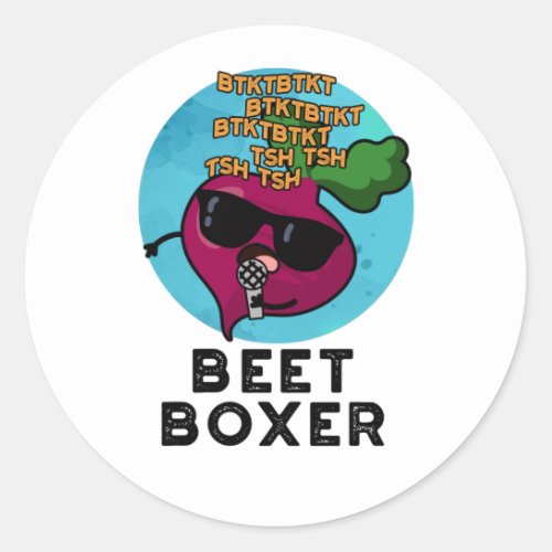 Beet Boxer Funny Beatbox Veggie Pun  Classic Round Sticker