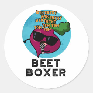 Beet Boxer Funny Beetroot Pun  Classic Round Sticker