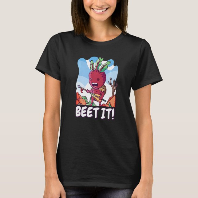 Beet It! Guitarist Rock Beetroot Healthy Beetroot T-Shirt (Front)
