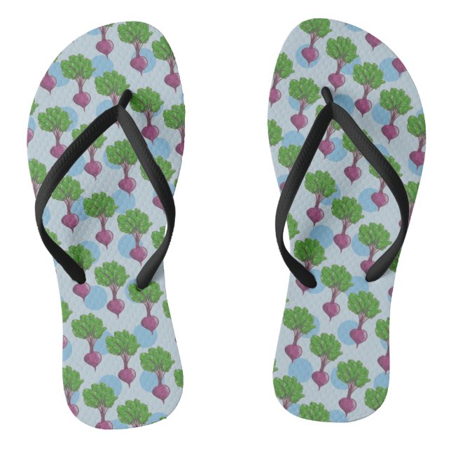 Beet plant pattern flip flops (Footbed)