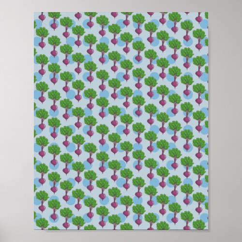 Beet plant pattern poster