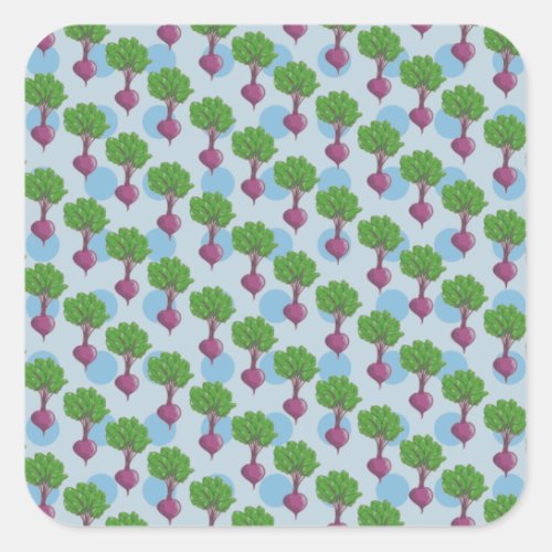 Beet plant pattern square sticker