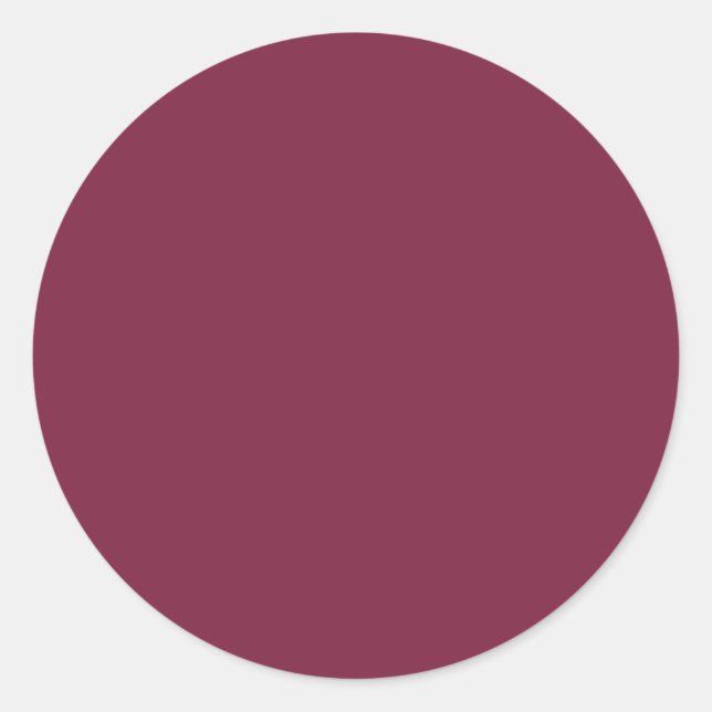 Beet Red Solid Color Classic Round Sticker (Front)