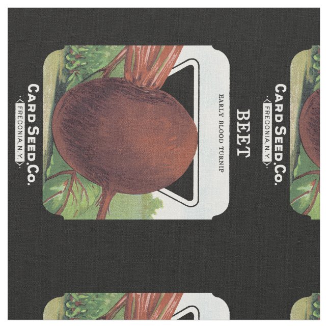 Beet Seed Packet Label Fabric (Close Up)