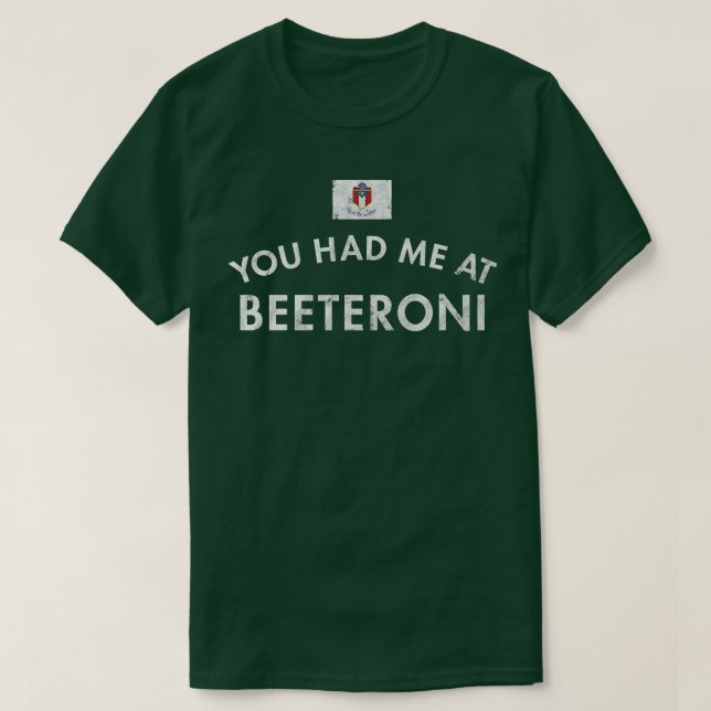 Beeteroni Beets Pepperoni Vegan Vegetarian Meatles T-Shirt (Design Front)