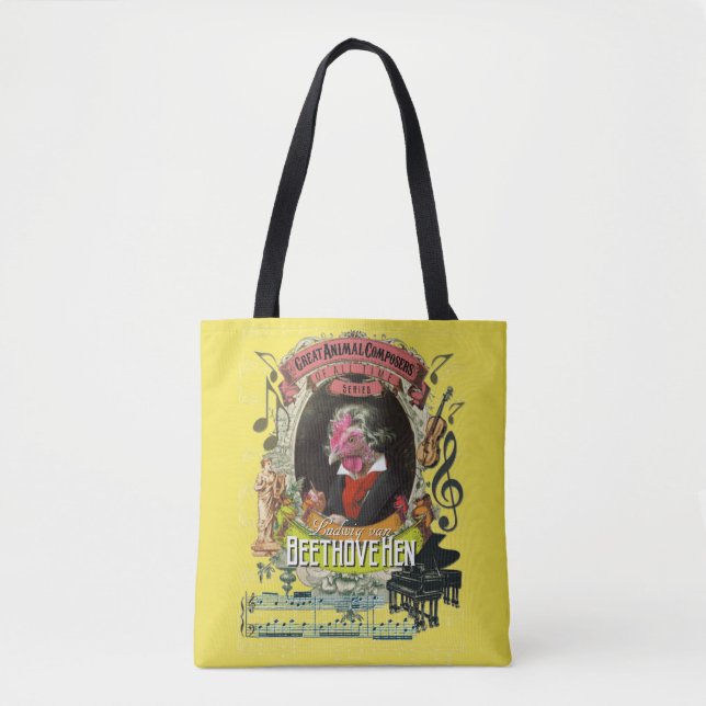 Beethovehen Funny Hen Animal Composer Beethoven Tote Bag (Front)