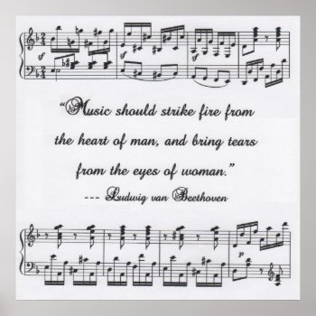 Beethoven 3 Quote With Musical Notation Poster by TheoryofCreativity at Zazzle