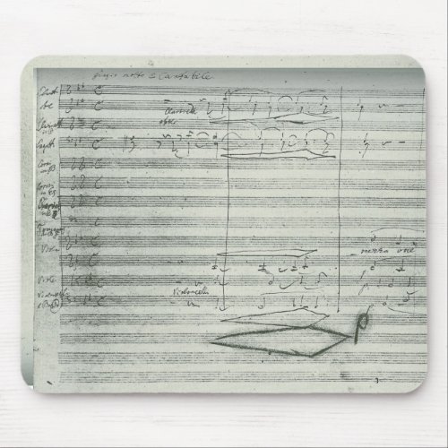 Beethoven 9th Symphony Music Manuscript Mouse Pad