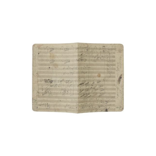 Beethoven 9th Symphony Music Manuscript Page Passport Holder (Opened)