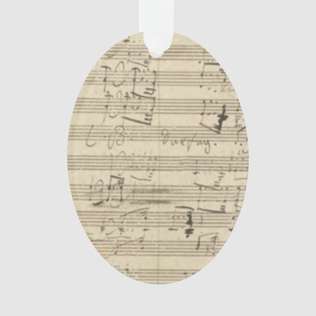 Beethoven 9th Symphony Music Manuscript Score Ornament (Front)