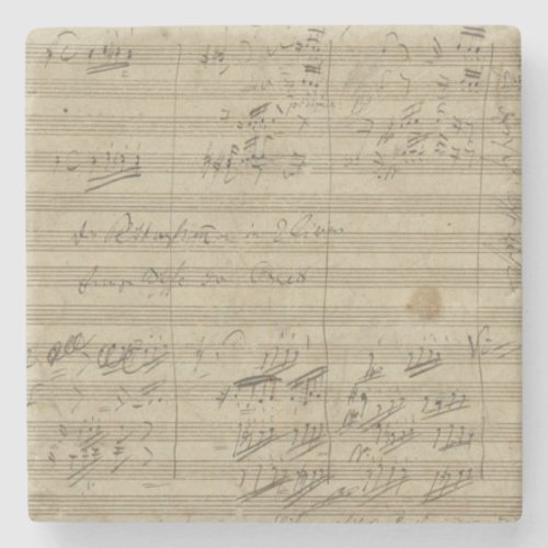 Beethoven 9th Symphony Music Manuscript Stone Coaster