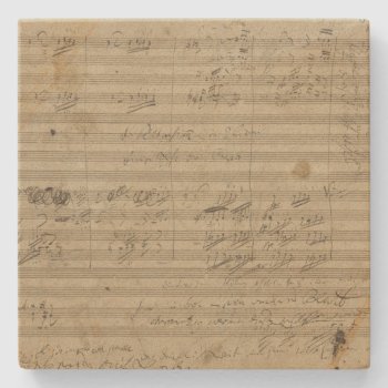 Beethoven 9th Symphony  Music Manuscript Stone Coaster by missprinteditions at Zazzle