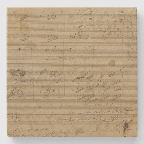 Beethoven 9th Symphony Music Manuscript Stone Coaster