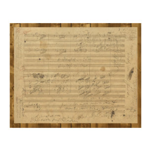 Beethoven 9th Symphony, Music Manuscript Wood Wall Art