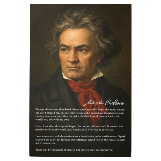 Beethoven – A Portrait of Genius and Resolve Metal Print (Front)