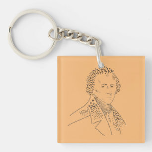 Beethoven and Chopin together, music symbols, musi Keychain