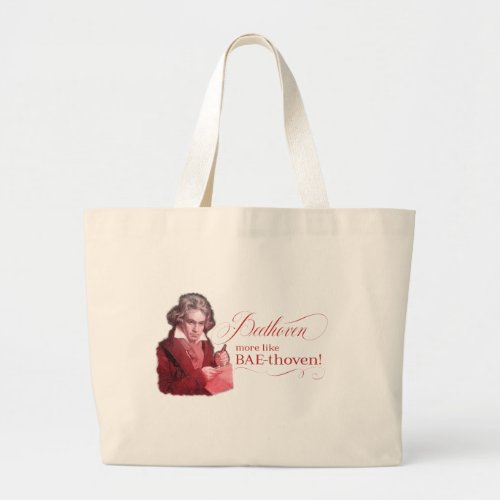 Beethoven BAEthoven Classical Composer Pun Large Tote Bag