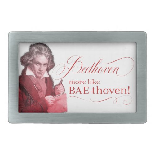 Beethoven BAEthoven Classical Composer Pun Rectangular Belt Buckle