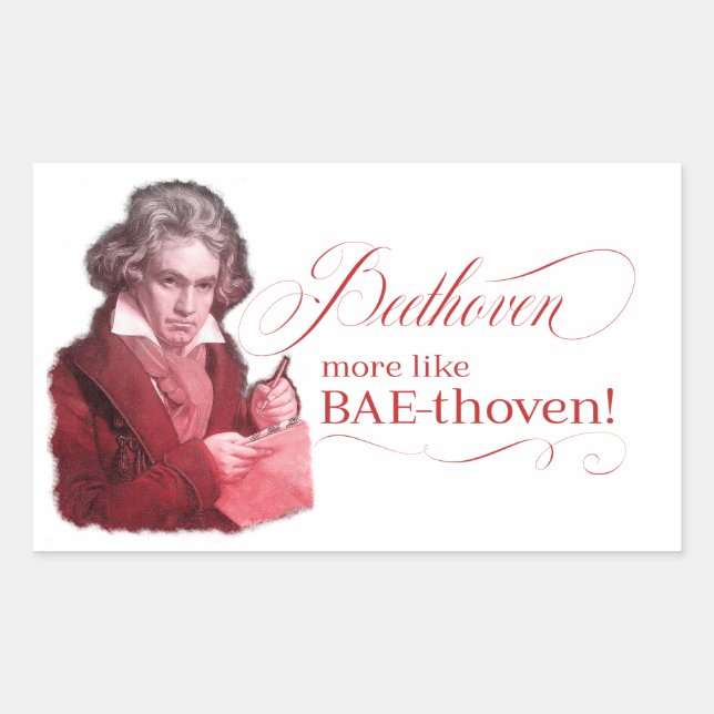 Beethoven BAEthoven Classical Composer Pun Rectangular Sticker (Front)