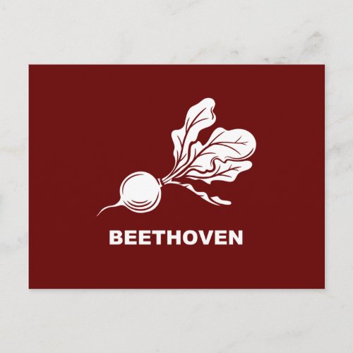 Beethoven Beets Fun typographic modern minimalist Postcard