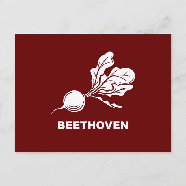 Beethoven Beets Fun typographic, modern minimalist Postcard (Front)