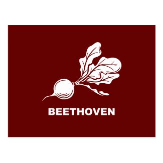 Beethoven Beets Fun typographic, modern minimalist Postcard