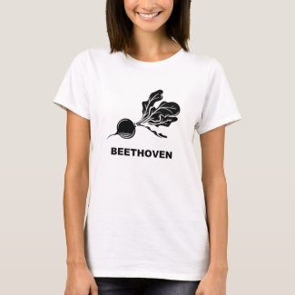 Beethoven Beets Fun typographic, modern minimalist T-Shirt