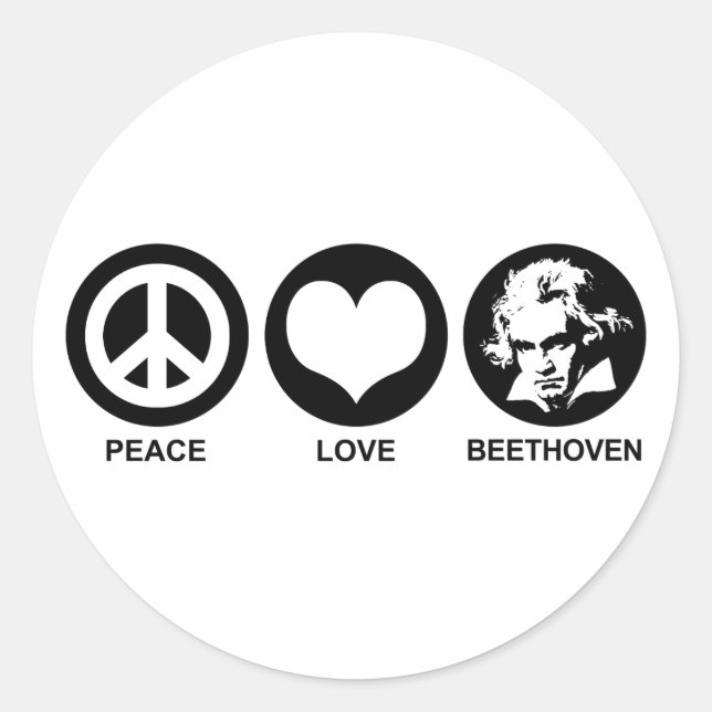 Beethoven Classic Round Sticker (Front)
